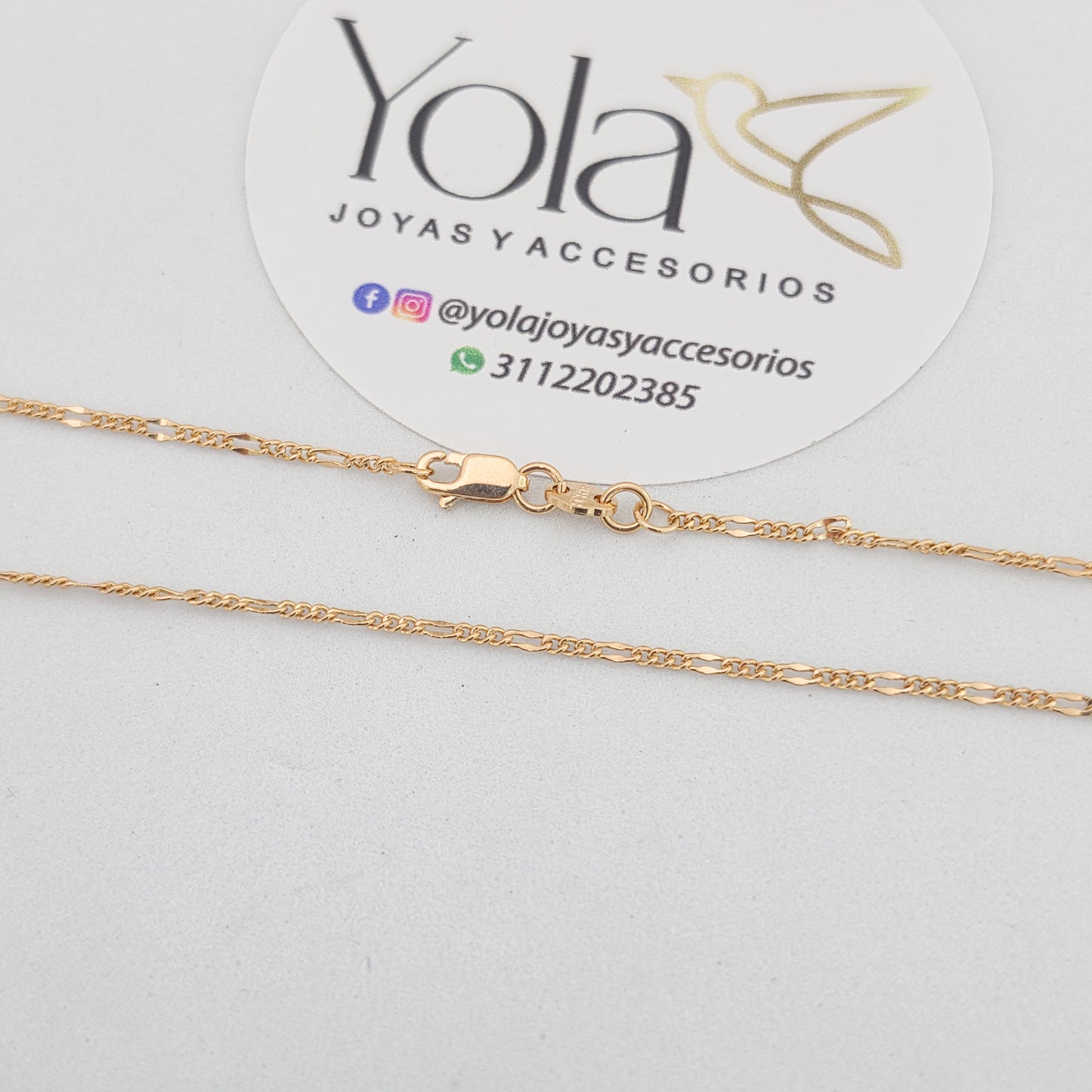 Cadena Oro Laminado 3x1 45cm