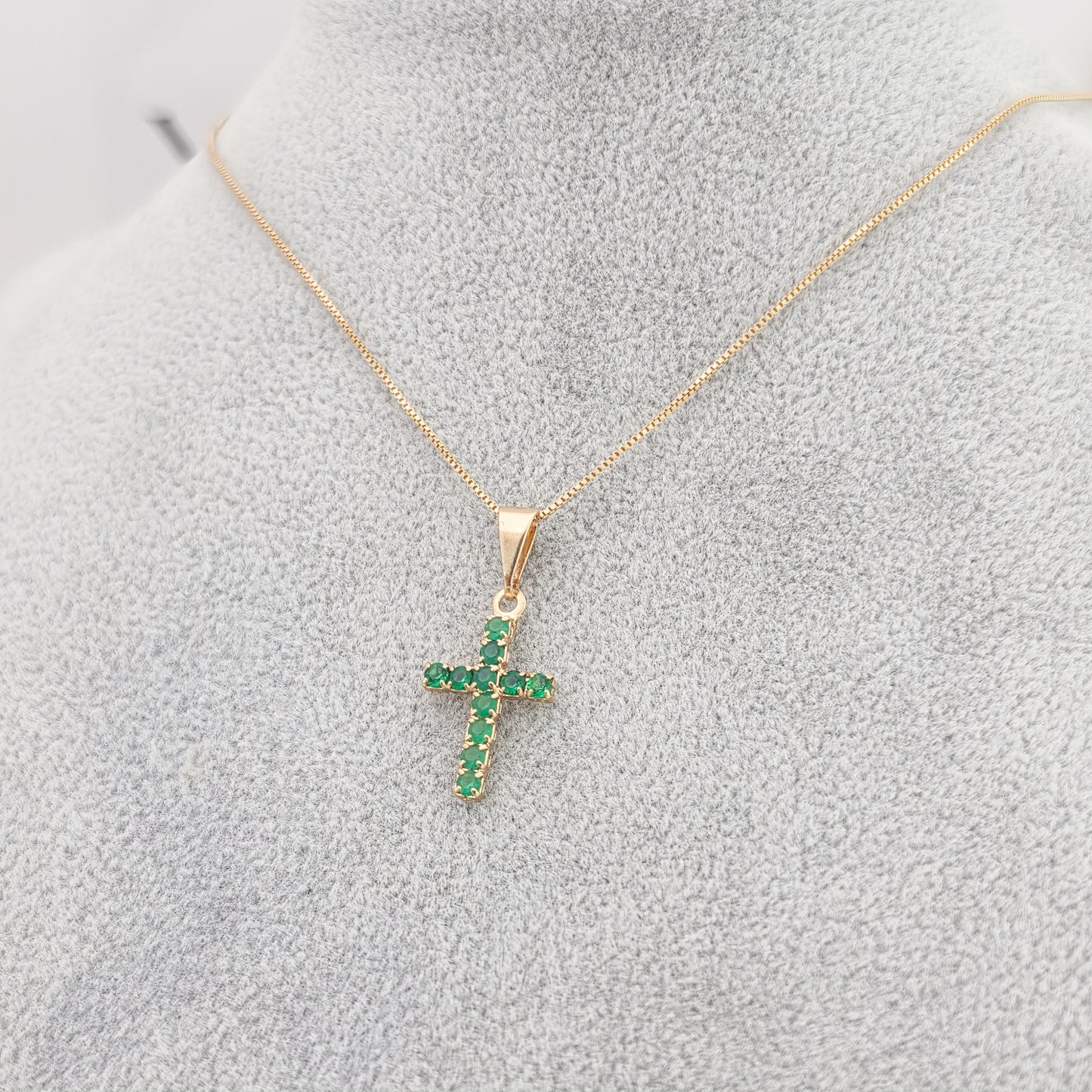 collar cruz  gracias oro laminado