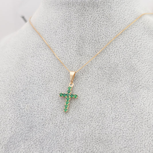 collar cruz  gracias oro laminado
