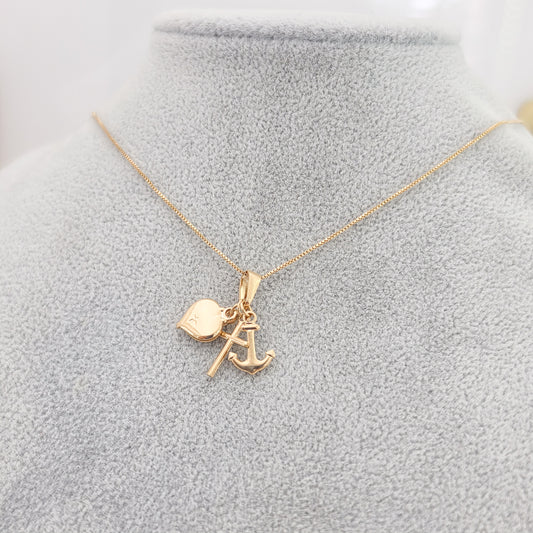collar tres gracias oro laminado