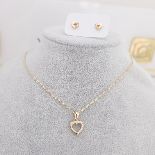 Juego corazon oro laminado