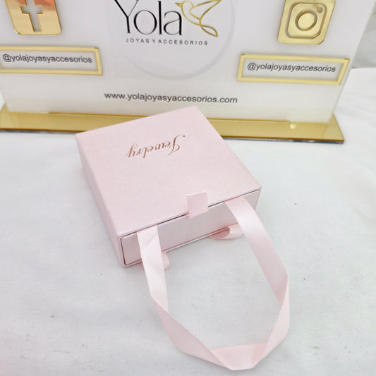 Cajita juego rosa con asas