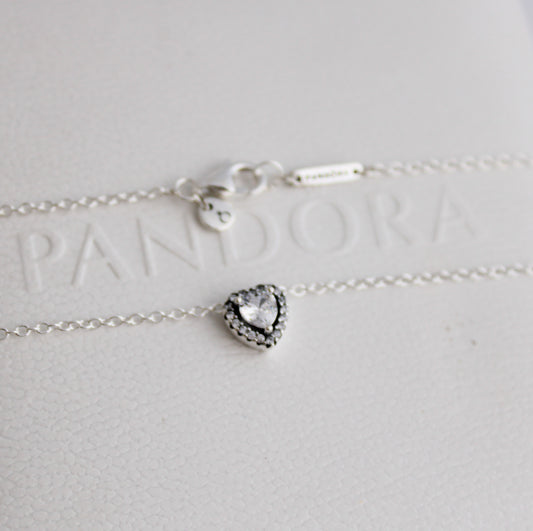 Collar Corazón Cristal Blanco