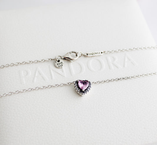 Collar Corazón Cristal rosa
