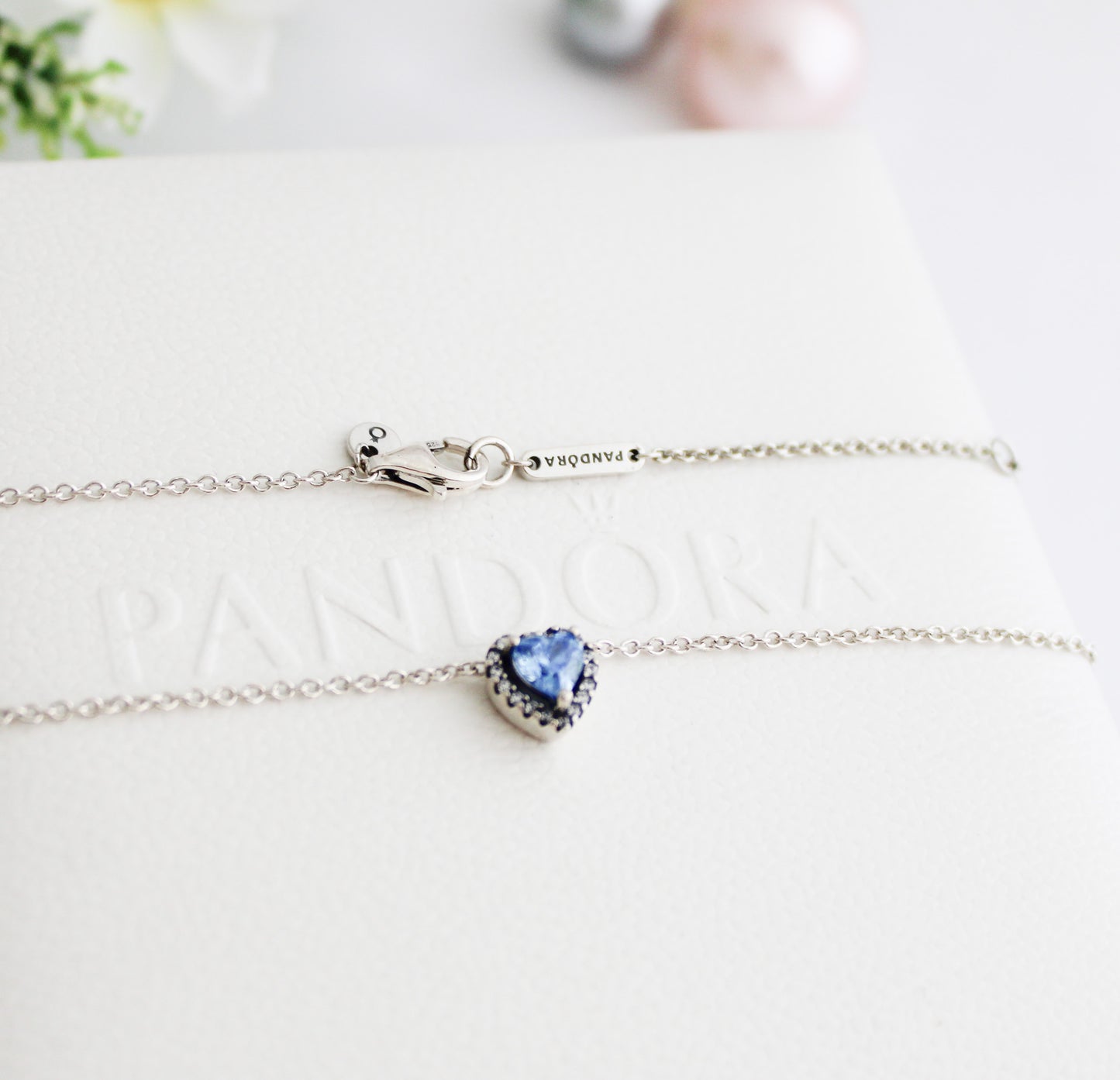 Collar Corazón Cristal Azul
