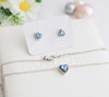 Juego Corazón Cristal Azul