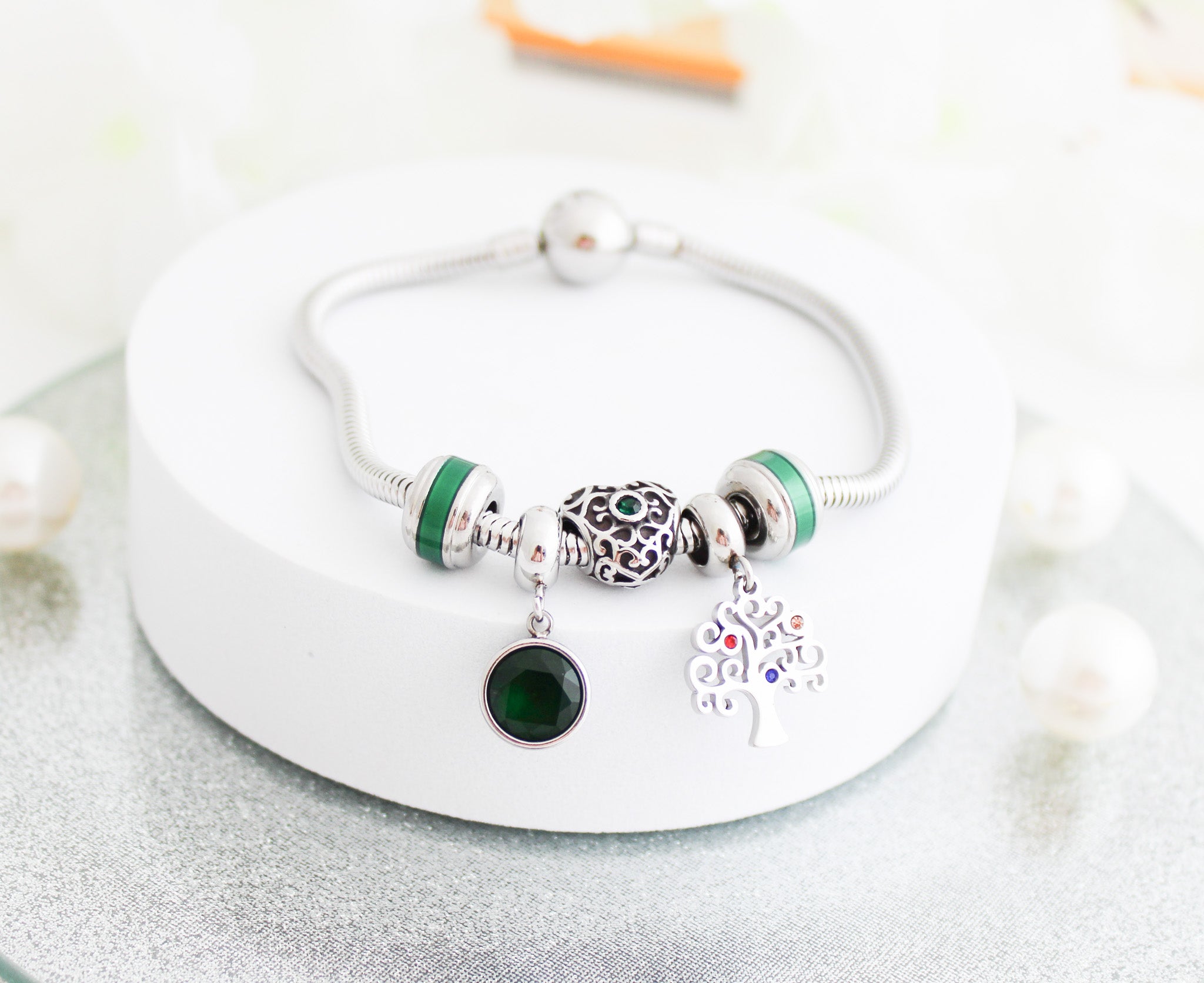 Pulsera arbol verde