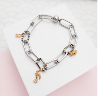 Pulsera con dije musical acero