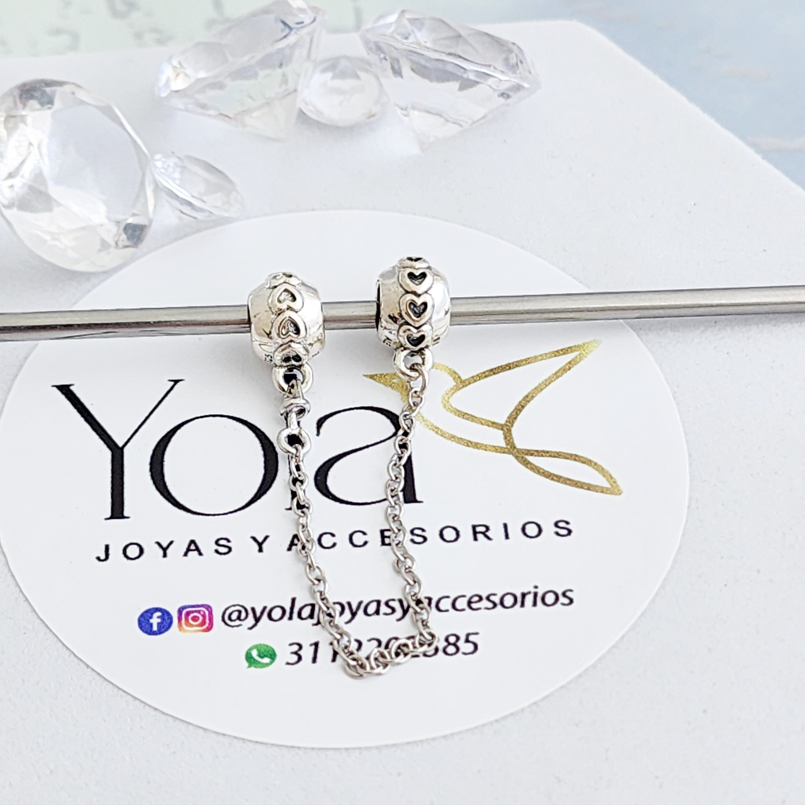 Dije Cadena Seguridad Corazones