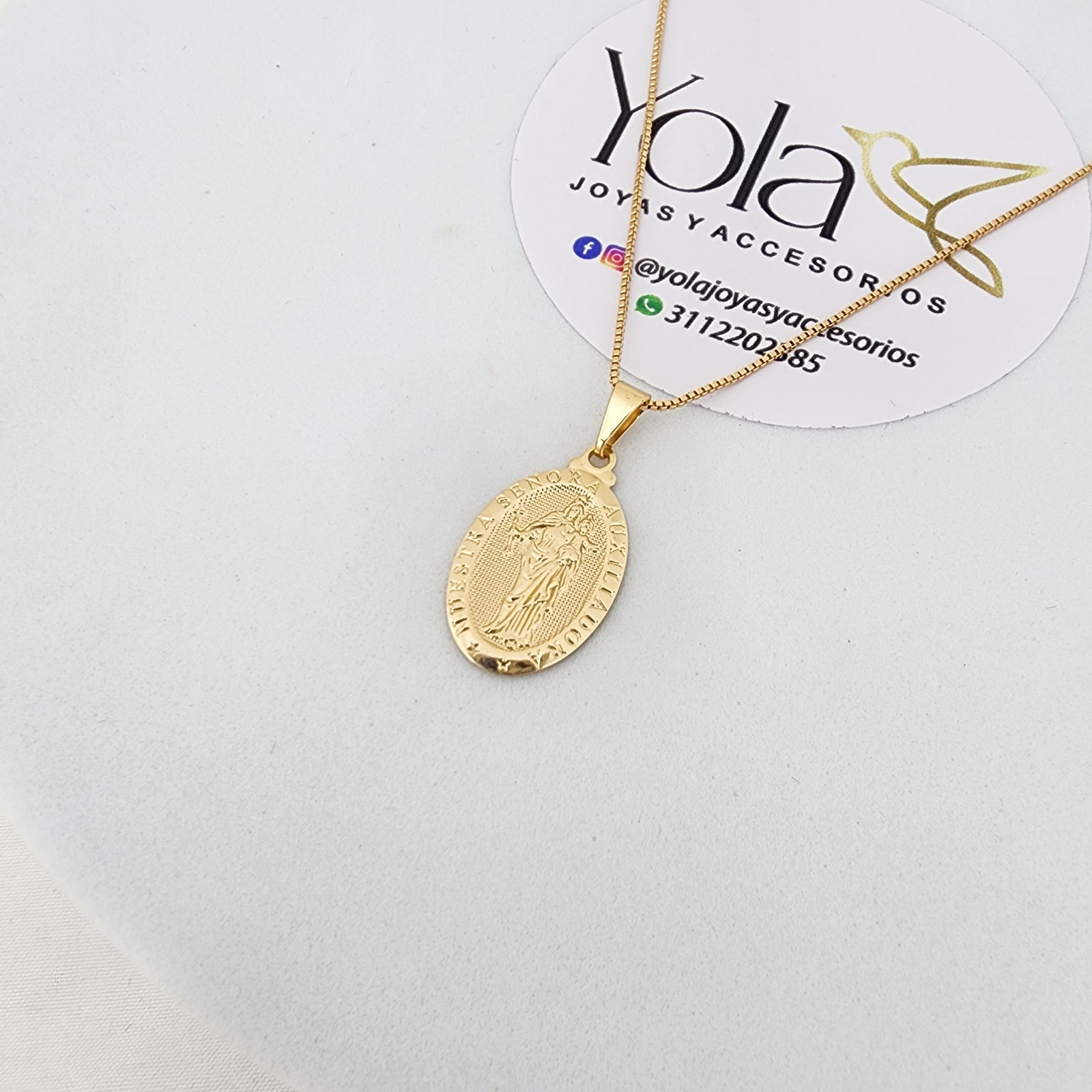 Collar Oro Laminado Virgen María