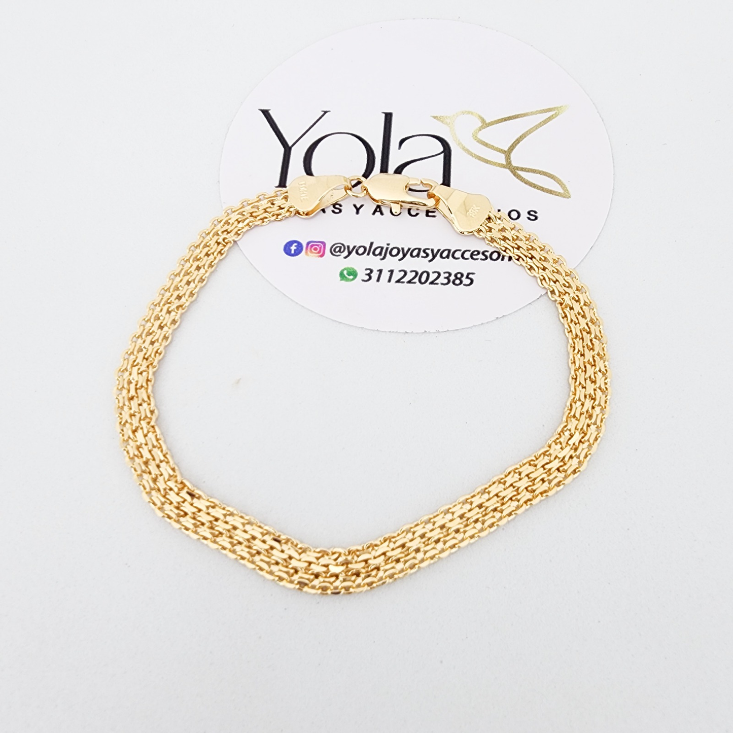 Pulsera Oro Laminado Tejido Chino