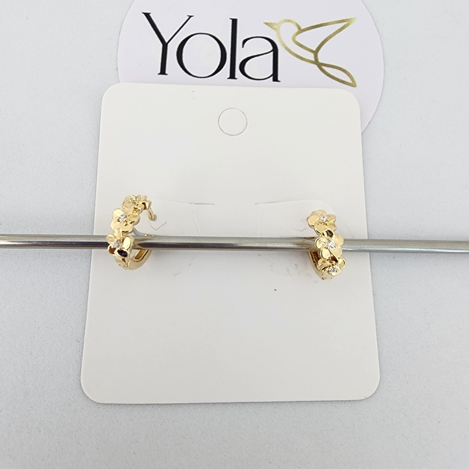 Candonga Oro Laminado Flor Cristal