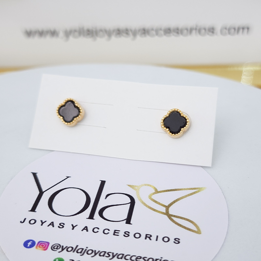 Topos Oro Laminado Trébol Negro