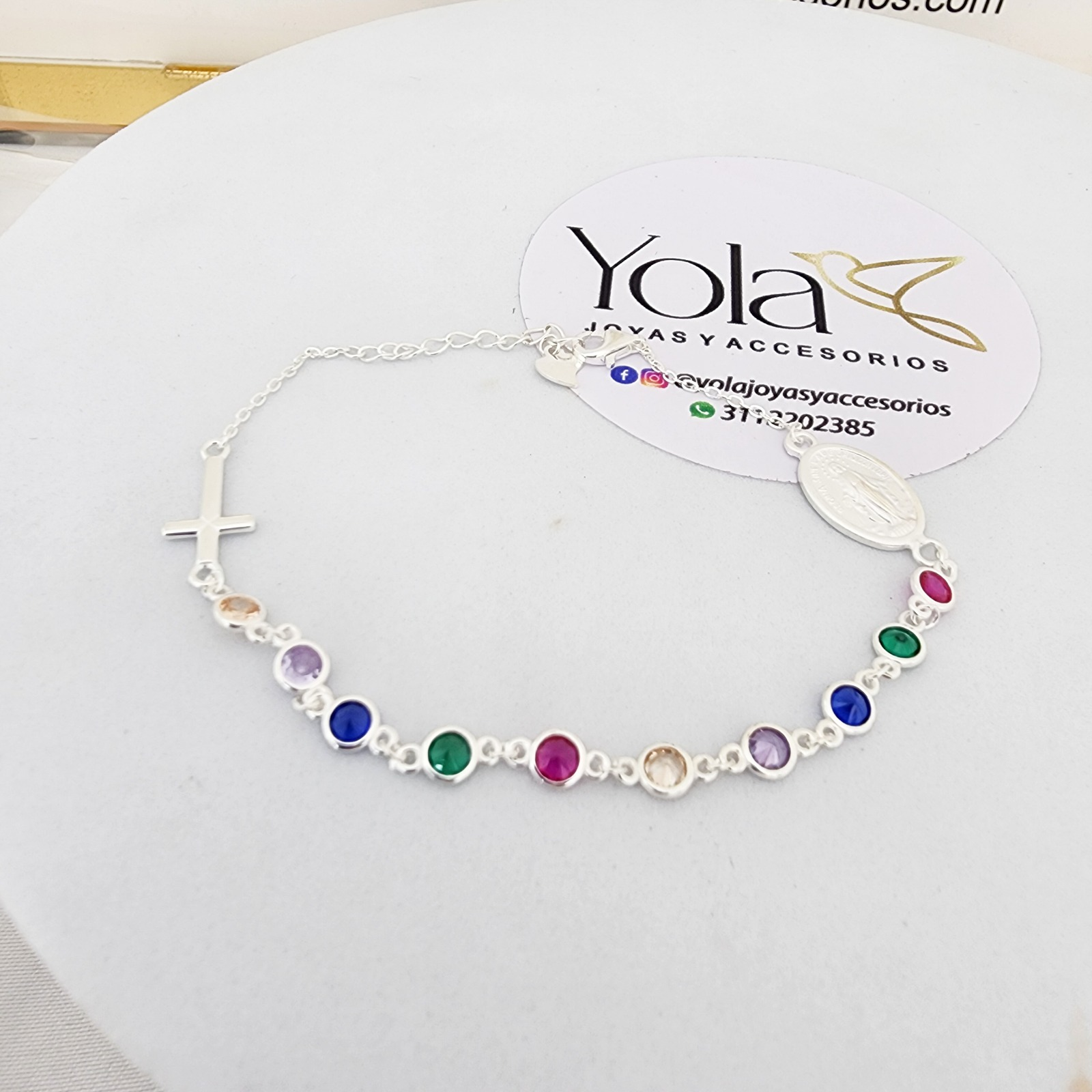 Pulsera Cristal Colores Virgen
